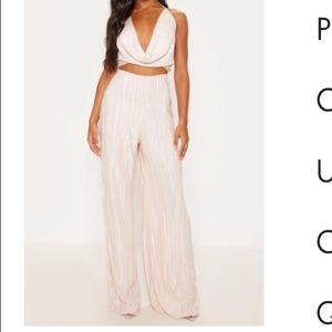 Champagne Cowl Neck Cut Jumpsuit